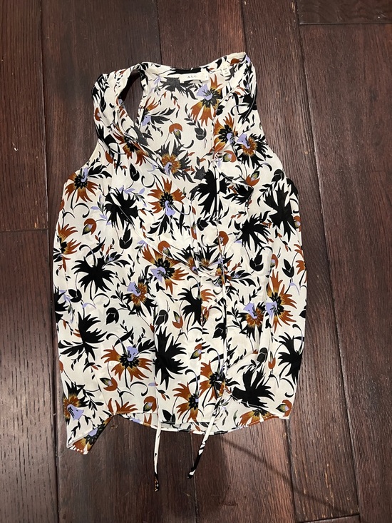 A.L.C. Tops - Sleeveless Floral Button-Front Top in White by A.L.C.